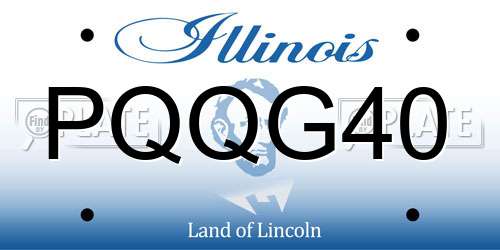 PQQG40 Illinois License Plate