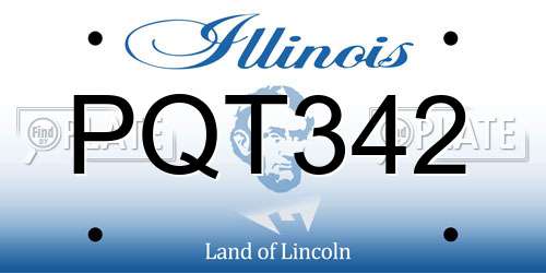 PQT342 Illinois License Plate