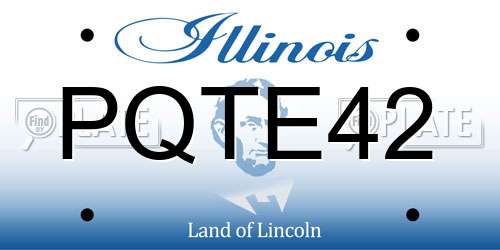 PQTE42 Illinois License Plate