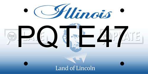 PQTE47 Illinois License Plate