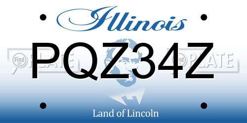 PQZ34Z Illinois License Plate
