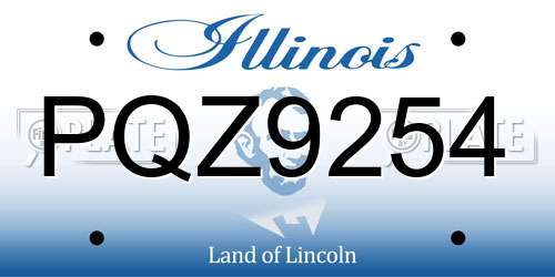 PQZ9254 Illinois License Plate