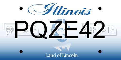 PQZE42 Illinois License Plate
