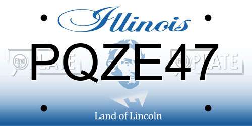 PQZE47 Illinois License Plate
