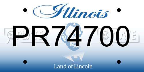 PR74700 Illinois License Plate