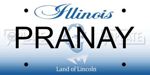 PRANAY Illinois License Plate