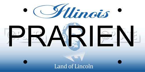 PRARIEN Illinois License Plate