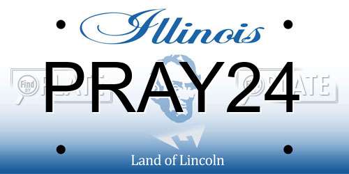 PRAY24 Illinois License Plate