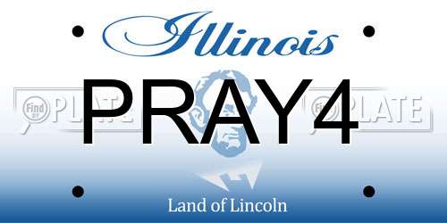 PRAY4 Illinois License Plate