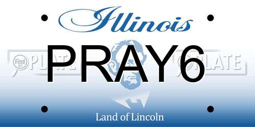 PRAY6 Illinois License Plate