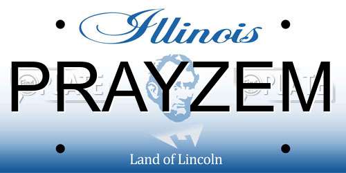 PRAYZEM Illinois License Plate