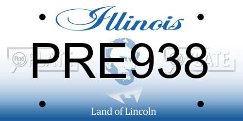 PRE938 Illinois License Plate