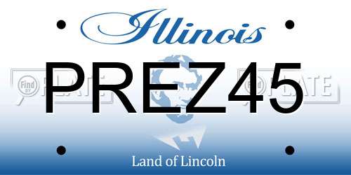 PREZ45 Illinois License Plate
