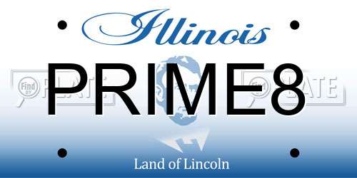 PRIME8 Illinois License Plate