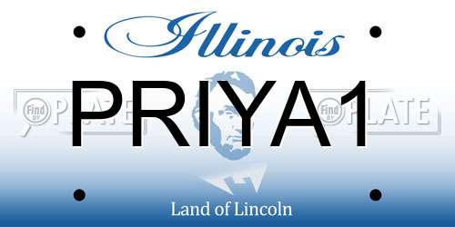 PRIYA1 Illinois License Plate