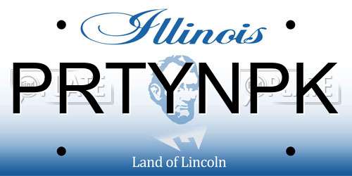 PRTYNPK Illinois License Plate