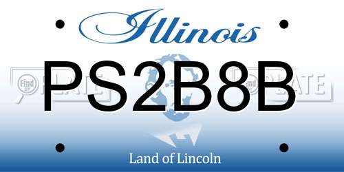 PS2B8B Illinois License Plate
