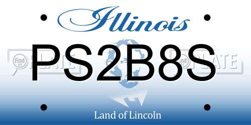 PS2B8S Illinois License Plate