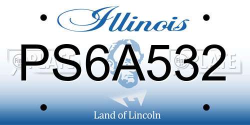 PS6A532 Illinois License Plate