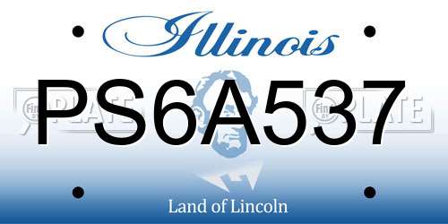 PS6A537 Illinois License Plate