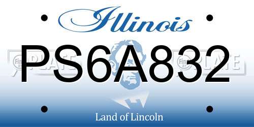 PS6A832 Illinois License Plate