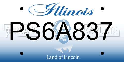 PS6A837 Illinois License Plate