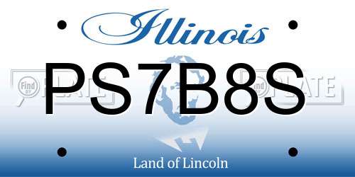 PS7B8S Illinois License Plate