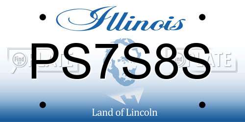 PS7S8S Illinois License Plate