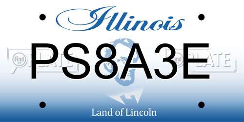 PS8A3E Illinois License Plate
