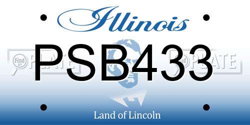 PSB433 Illinois License Plate