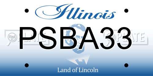 PSBA33 Illinois License Plate