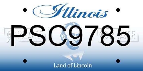 PSC9785 Illinois License Plate