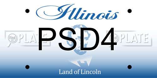 PSD4 Illinois License Plate