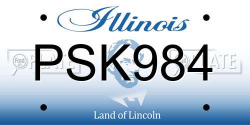 PSK984 Illinois License Plate