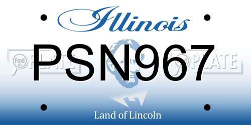 PSN967 Illinois License Plate