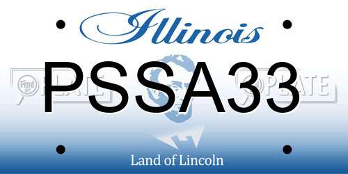 PSSA33 Illinois License Plate