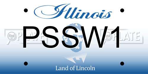 PSSW1 Illinois License Plate