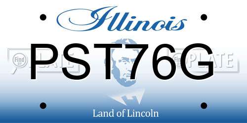 PST76G Illinois License Plate