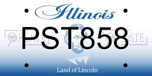PST858 Illinois License Plate