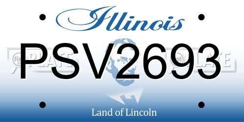 PSV2693 Illinois License Plate