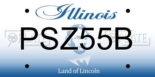 PSZ55B Illinois License Plate
