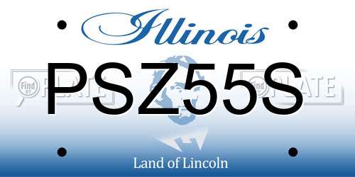 PSZ55S Illinois License Plate