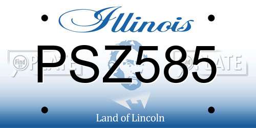 PSZ585 Illinois License Plate