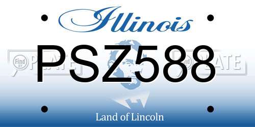 PSZ588 Illinois License Plate