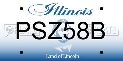 PSZ58B Illinois License Plate
