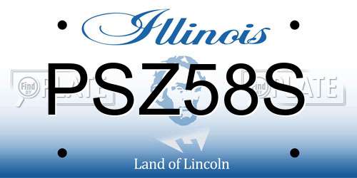 PSZ58S Illinois License Plate