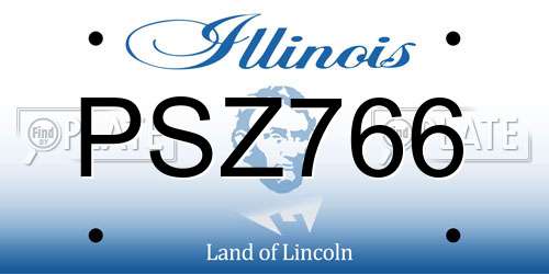 PSZ766 Illinois License Plate