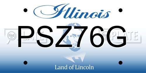 PSZ76G Illinois License Plate