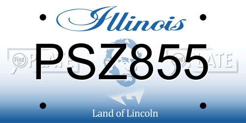 PSZ855 Illinois License Plate