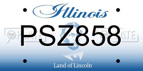 PSZ858 Illinois License Plate